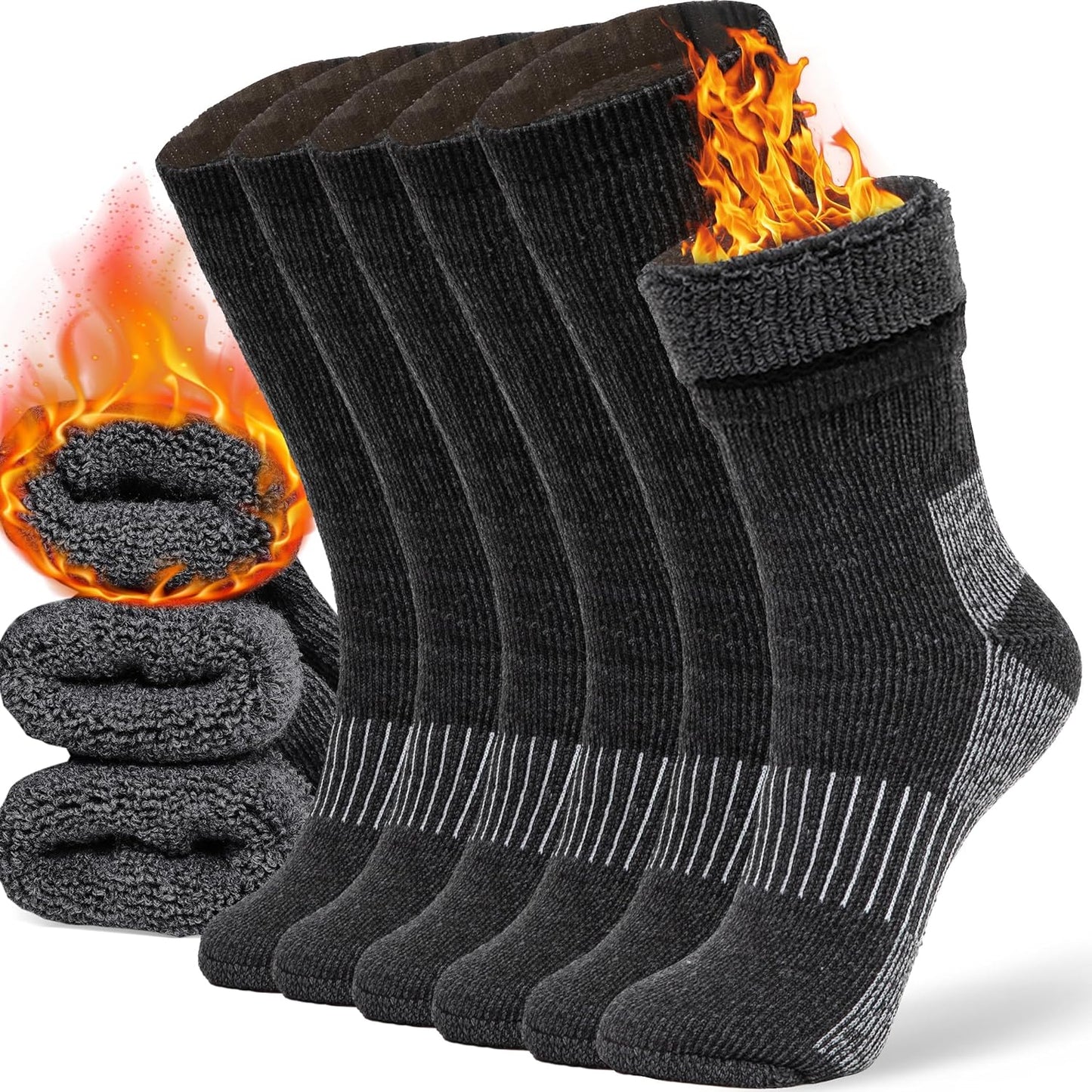 Merino Wool Socks Casual Warm Socks for Winter Cozy Boot Socks for Men & Women